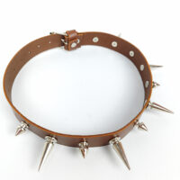 Genuine leather choker with metal studs in gothic style - Image 5
