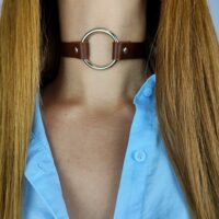 Leather Ring Choker – Gothic Fashion necklace - Image 10