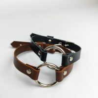 Leather Ring Choker – Gothic Fashion necklace - Image 3