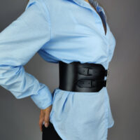 Wide Leather Corset Belt: Handmade Women's Waist Belt - Image 3