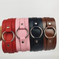 Handmade Leather Choker with Ring: Goth Punk necklace - Image 7