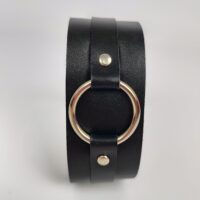 Handmade Leather Choker with Ring: Goth Punk necklace - Image 10