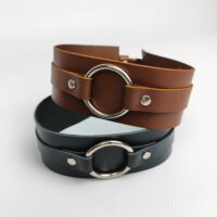 Handmade Leather Choker with Ring: Goth Punk necklace - Image 5