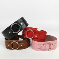 Handmade Leather Choker with Ring: Goth Punk necklace - Image 12