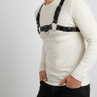 Genuine Leather Wide Chest Harness - Men's Brutal Style - Image 4